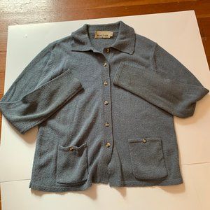 Brown Sugar Steel Blue Long Sleeved Cardigan M